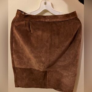 Vintage Brown Suede Pencil Skirt Made in Argentina